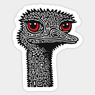Hyper-Detailed Ostrich | Expressive Wildlife Portrait Sticker